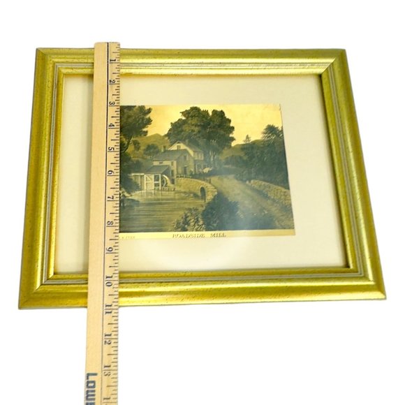 Currier and Ives England Roadside Mill 1974 Vintage Lithograph Foil Print 9x12 - Picture 6 of 6